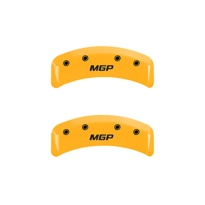 MGP 4 Caliper Covers Engraved Front & Rear MGP Yellow finish black ch MGP