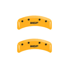 Load image into Gallery viewer, MGP 4 Caliper Covers Engraved Front &amp; Rear MGP Yellow finish black ch MGP