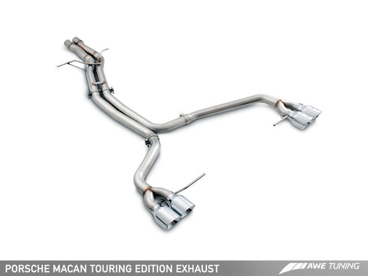 AWE Tuning Porsche Macan Touring Edition Exhaust System - Diamond Black 102mm Tips - eliteracefab.com