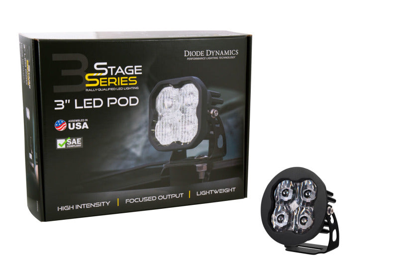 Diode Dynamics SS3 LED Pod Pro - White SAE Fog Round (Single)