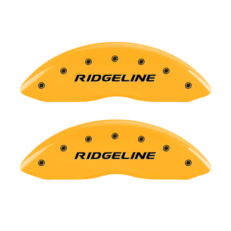 MGP 4 Caliper Covers Engraved Front & Rear Ridgeline Yellow Finish Black Char 2019 Honda Ridgeline MGP