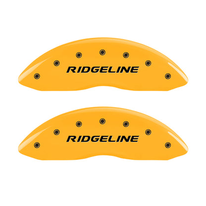 MGP 4 Caliper Covers Engraved Front & Rear Ridgeline Yellow Finish Black Char 2019 Honda Ridgeline MGP