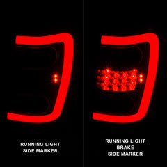ANZO 1999-2004 Jeep Grand Cherokee LED Tail Lights w/ Light Bar Black Housing Clear Lens - eliteracefab.com