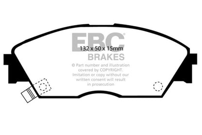 EBC 90-92 Honda Civic CRX 1.6 Si Yellowstuff Front Brake Pads - eliteracefab.com