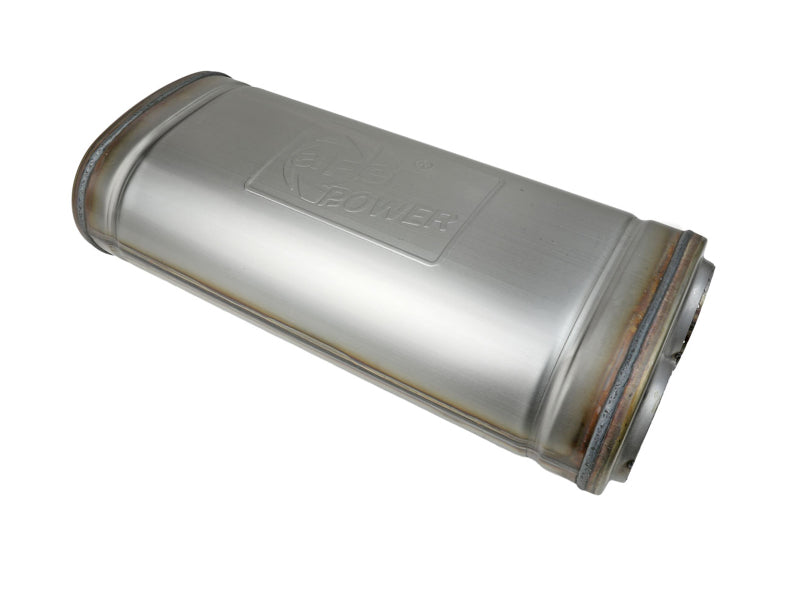 aFe MACH Force-Xp 409 SS Muffler 3in Dual Inlet/Dual Outlet 5in H x 8in W x 18in L - Oval Body aFe