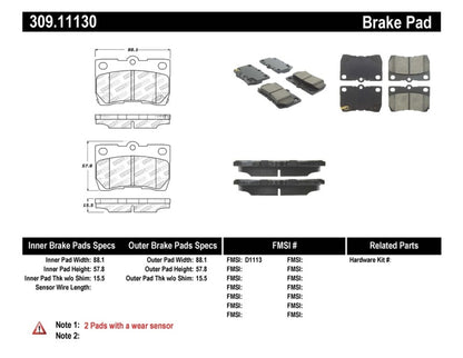 StopTech Performance 06 Lexus GS300/430 / 07-08 GS350 / 06-08 IS250/350 Rear Brake Pads - eliteracefab.com