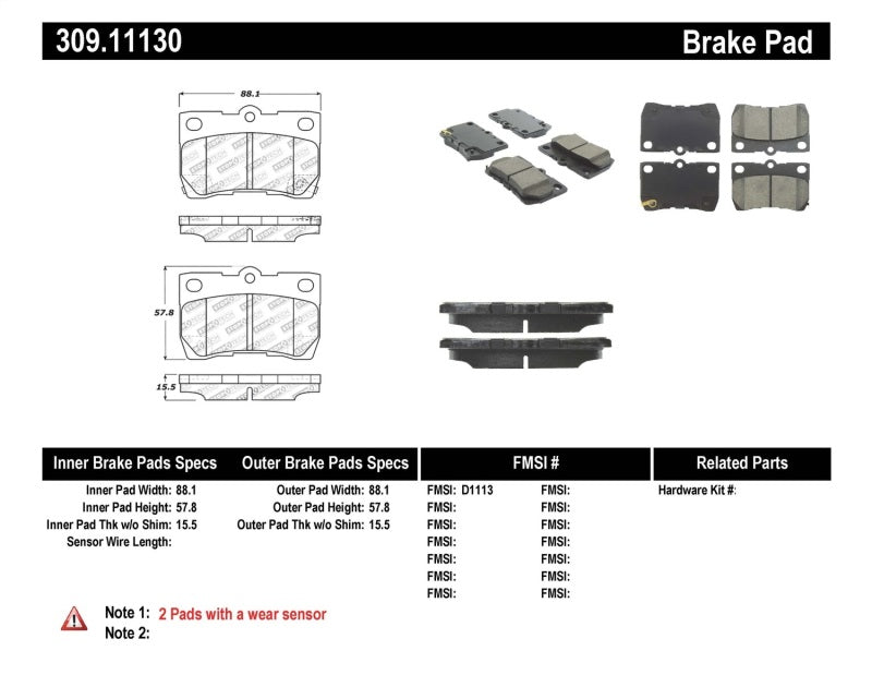 StopTech Performance 06 Lexus GS300/430 / 07-08 GS350 / 06-08 IS250/350 Rear Brake Pads - eliteracefab.com