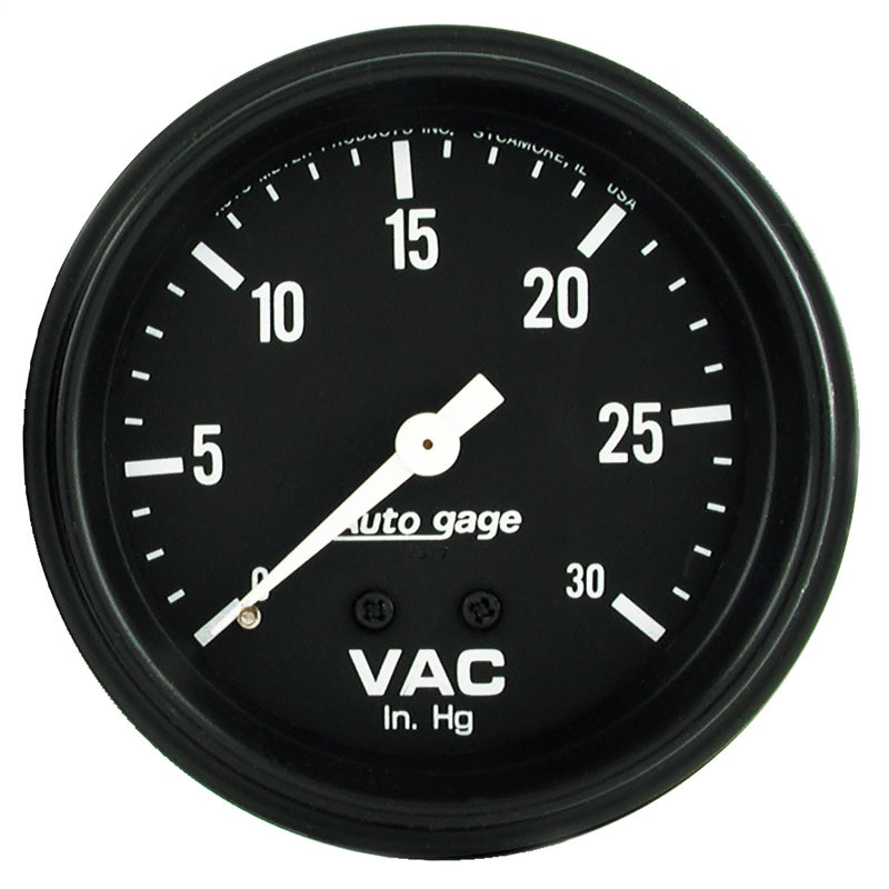 Autometer AutoGage 2-5/8in. / 0-30 IN HG / Mechanical Full Sweep Vacuum Gauge 2317