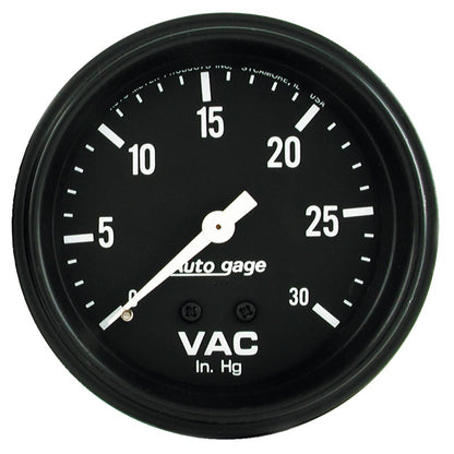 Autometer AutoGage 2-5/8in. / 0-30 IN HG / Mechanical Full Sweep Vacuum Gauge 2317