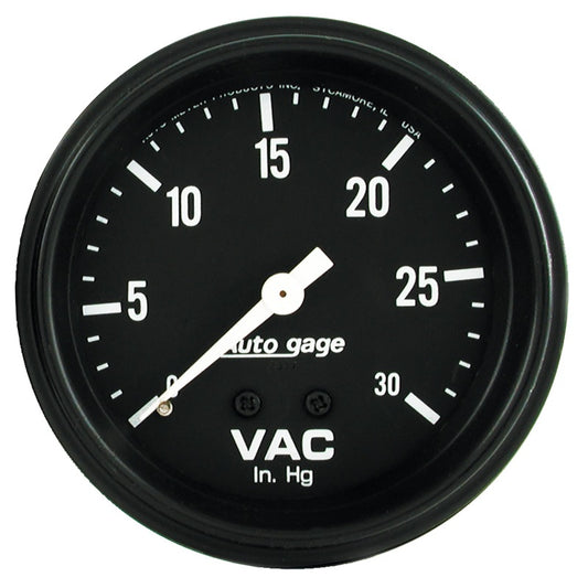 Autometer AutoGage 2-5/8in. / 0-30 IN HG / Mechanical Full Sweep Vacuum Gauge 2317