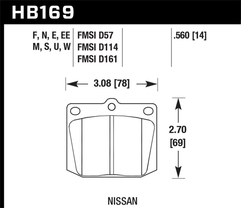 Hawk Performance HP+ Brake Pads - HB169N.560 Hawk Performance