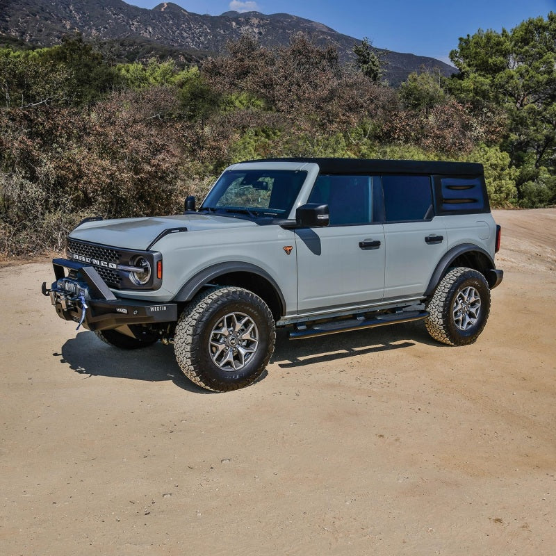 Westin 21-22 Ford Bronco (4-Door) PRO TRAXX 5 Oval Nerf Step Bars - Textured Black - eliteracefab.com