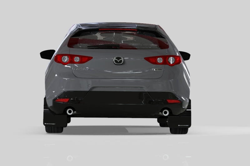 Rally Armor 2019+ Mazda3 GT Sport Hatch UR Black Mud Flap w/ Dark Grey Logo - eliteracefab.com