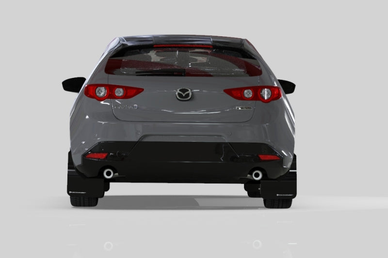 Rally Armor 2019+ Mazda3 GT Sport Hatch UR Red Mud Flap w/ White Logo - eliteracefab.com
