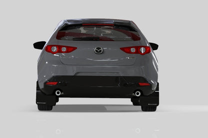 Rally Armor 2019+ Mazda3 GT Sport Hatch UR Red Mud Flap w/ White Logo - eliteracefab.com