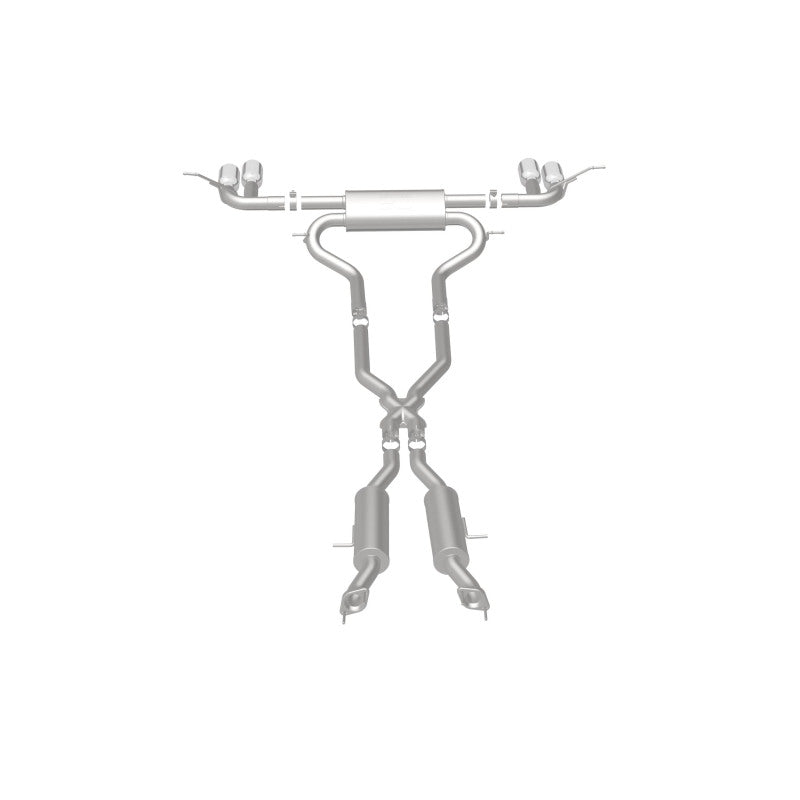 MagnaFlow Cat Back, SS, 2.5in, Quad Split Polish 4in tip 14-15 Jeep Grand Cherokee 3.6L/5.7L V6/V8 Magnaflow