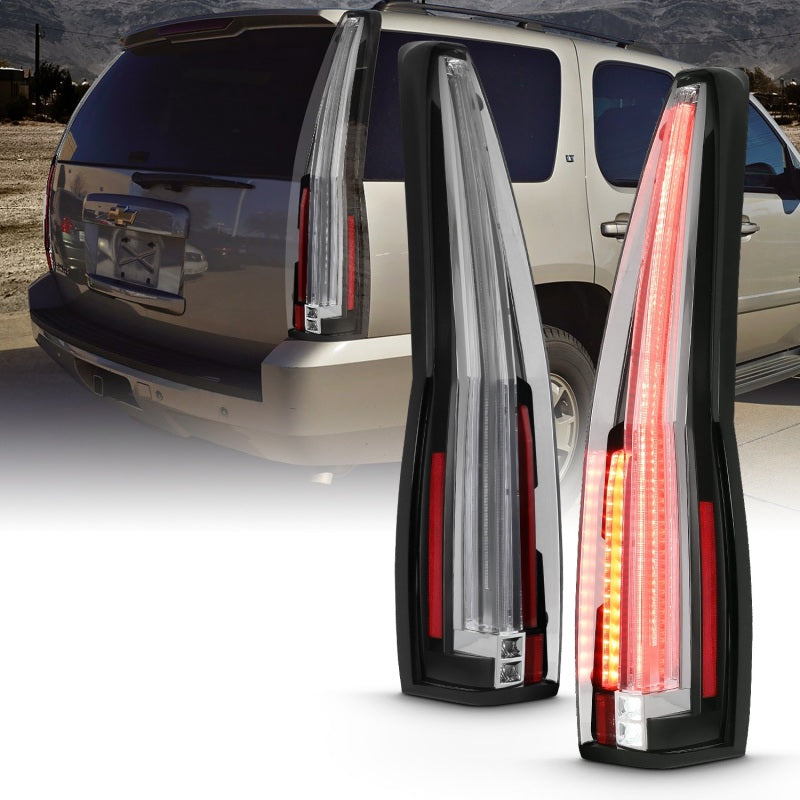 ANZO 2007-2014 Chevrolet TahOE Led Taillights Red/Clear - eliteracefab.com