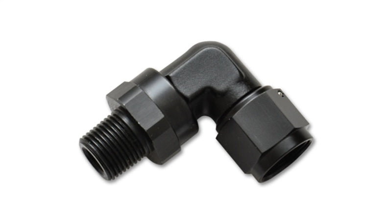 Vibrant Performance -4AN Female to 1/4inNPT Male Swivel 90 Degree Adapter Fitting, AN/NPT/ORB Performance Fluid Plumbing - Part 11382