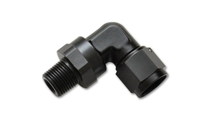 Vibrant Performance -4AN Female to 1/4inNPT Male Swivel 90 Degree Adapter Fitting, AN/NPT/ORB Performance Fluid Plumbing - Part 11382