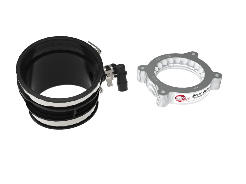 aFe 2020 Vette C8 Silver Bullet Aluminum Throttle Body Spacer Works w/ Factory Intake Only - Silver - eliteracefab.com