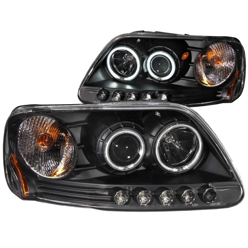 ANZO USA Ford F-150 / Expedition Projector Headlights W/ Halo Black Ccfl; 1997-2003 - eliteracefab.com