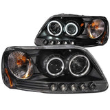 ANZO USA Ford F-150 / Expedition Projector Headlights W/ Halo Black Ccfl; 1997-2003