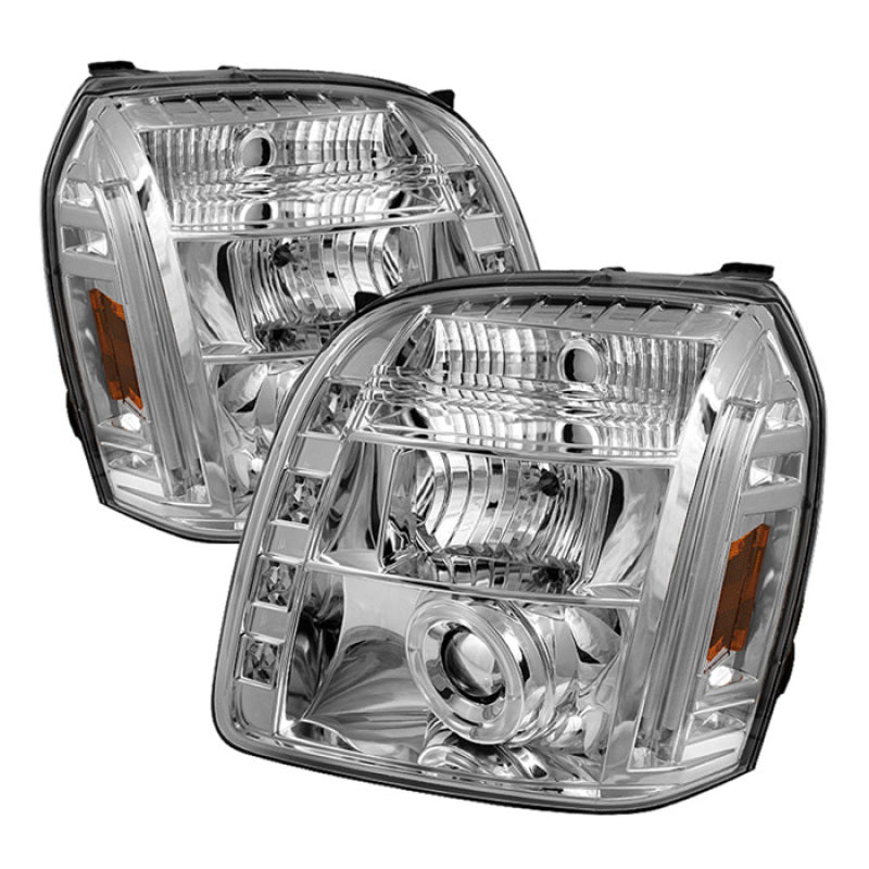 Spyder GMC Yukon 07-14/GMC Yukon XL 07-14 Projector Headlights LED Halo LED Chrome PRO-YD-GY07-HL-C - eliteracefab.com