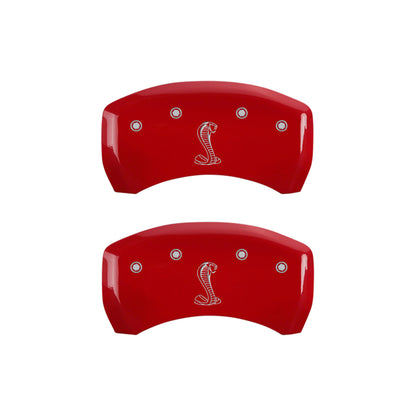 MGP Rear set 2 Caliper Covers Engraved Rear Snake Red finish silver ch MGP