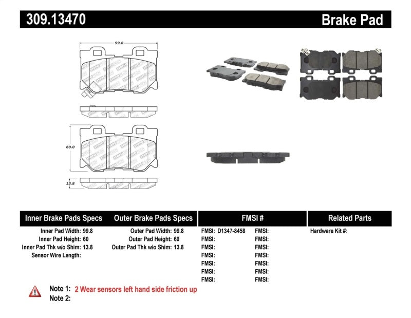 STOPTECH PERFORMANCE 08-09 INFINITI FX50/G37 REAR BRAKE PADS, 309.13470 - eliteracefab.com