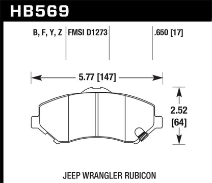 Hawk Performance Ceramic Brake Pads - HB569Z.650 Hawk Performance