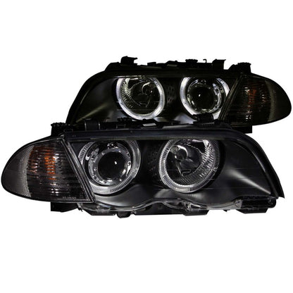 ANZO 1999-2001 BMW 3 Series E46 Projector Headlights w/ Halo Black (CCFL) - eliteracefab.com