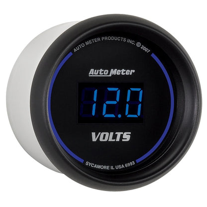 Autometer Cobalt Digital 52.4mm Black Voltmeter 6993