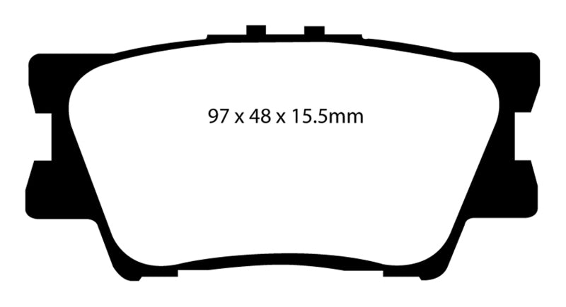 EBC 13+ Lexus ES300h 2.5 Hybrid Yellowstuff Rear Brake Pads - eliteracefab.com