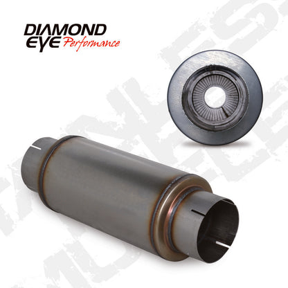 Diamond Eye MFLR 5inID SGL IN/SGL OUT 7inDIA X 14in BODY 20in LENGTH PERF SLOTTED ENDS 409 SS Diamond Eye Performance