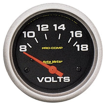 Load image into Gallery viewer, Autometer Pro Comp 8-18 Volts Short Sweep Electronic Voltmeter Gauge