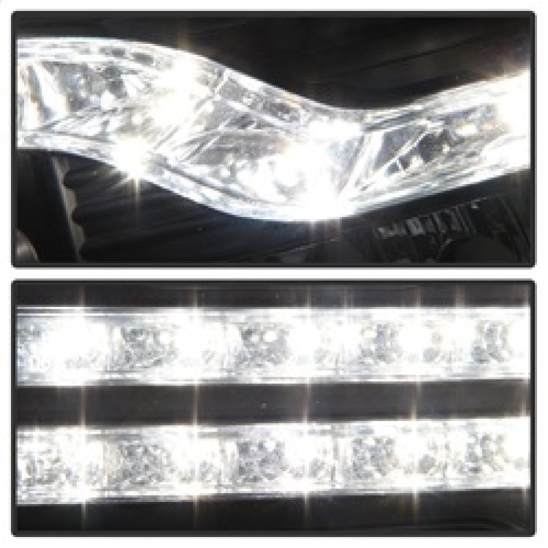 Spyder Chevy Silverado 1500 07-13 V2 Projector Headlights - LED DRL - Black PRO-YD-CS07V2-DRL-BK - eliteracefab.com