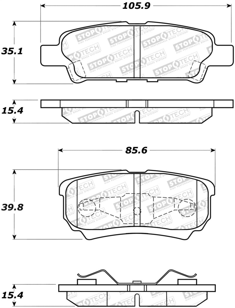 StopTech 07-17 Jeep Patriot Street Performance Rear Brake Pads - eliteracefab.com