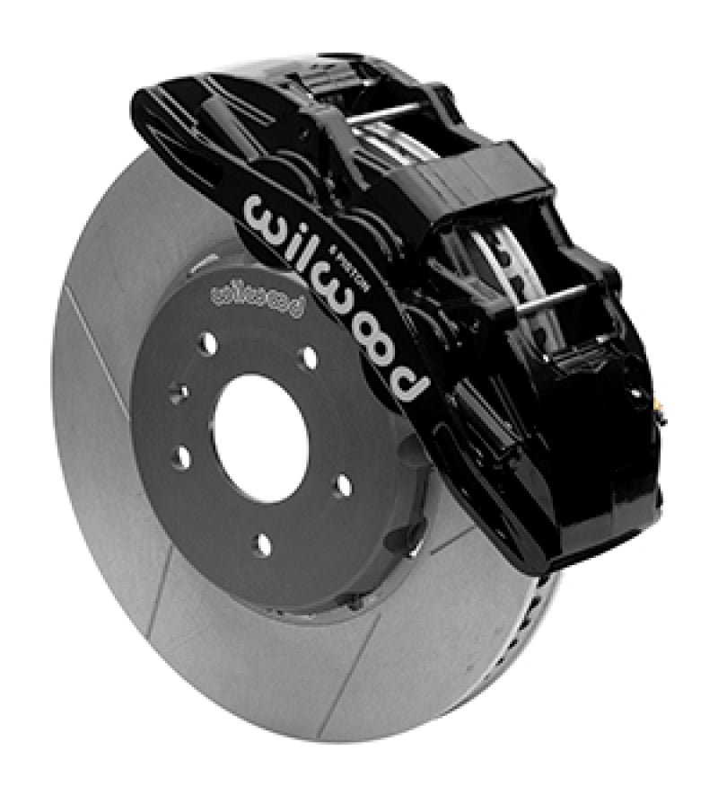 Wilwood 14-19 Chevrolet Corvette SX6R Front Brake Kit 14in SRP Slotted/Drilled Black - w/ Lines Wilwood