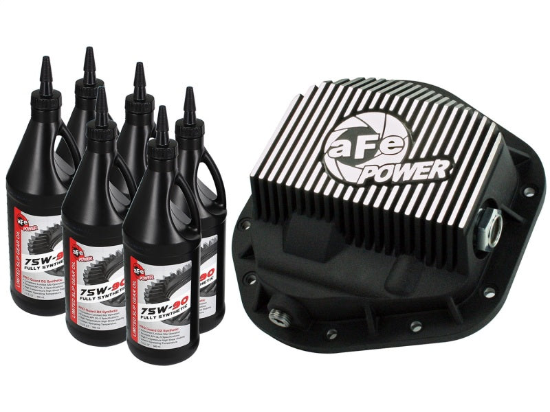 aFe Power Front Diff Cover w/ 75W-90 Gear Oil 5/94-12 Ford Diesel Trucks V8 7.3/6.0/6.4/6.7L (td) - eliteracefab.com