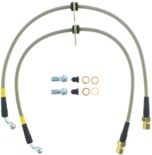 Load image into Gallery viewer, STOPTECH 10+ CAMARO LS/LT V6 STAINLESS STEEL FRONT BRAKE LINES, 950.62011 - eliteracefab.com