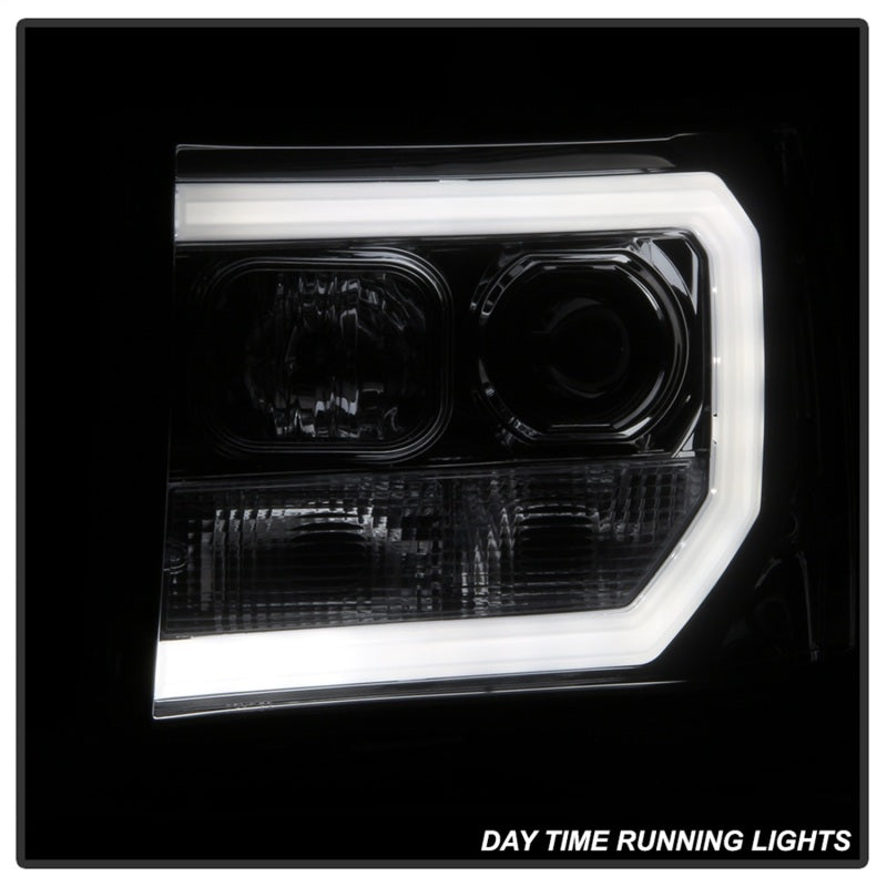 Spyder GMC Sierra 1500/2500/3500 07-13 V2 Projector Headlights - Smoke PRO-YD-GS07V2-LBDRL-SM - eliteracefab.com