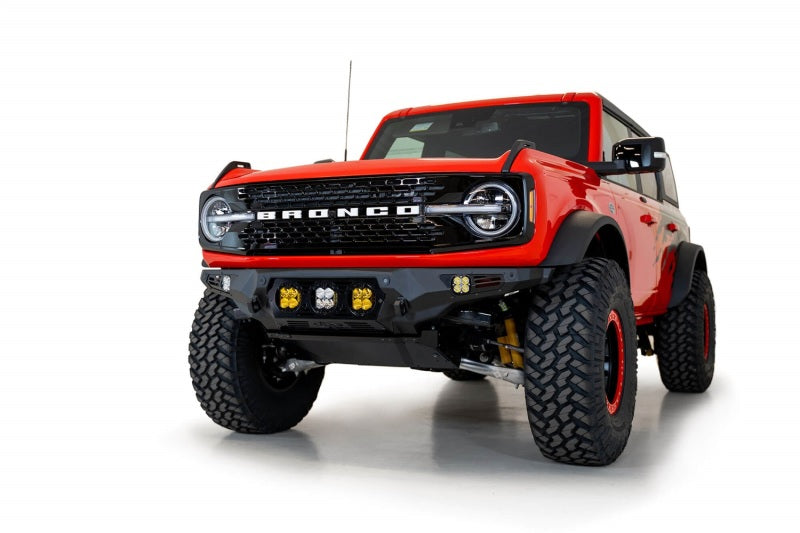 Addictive Desert Designs 21-22 Ford Bronco Bomber Front Bumper (w/ 3 Baja Designs LP4 Mounts) - eliteracefab.com