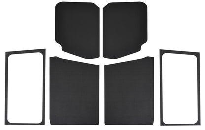 DEI 18-23 Jeep Wrangler JL 2-Door Boom Mat Complete Headliner Kit - 7 Piece - Black Leather Look DEI