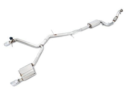 AWE Tuning Audi B9 A4 SwitchPath Exhaust Dual Outlet - Chrome Silver Tips (Includes DP and Remote) AWE Tuning