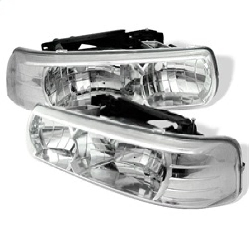 Spyder Chevy Silverado 1500/2500 99-02 Crystal Headlights Chrome HD-YD-CSIL99-C - eliteracefab.com