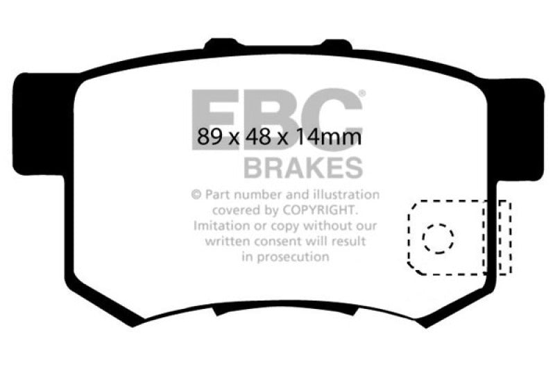 EBC 97 Acura CL 2.2 Yellowstuff Rear Brake Pads - eliteracefab.com