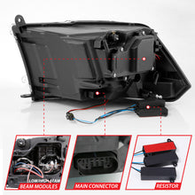 Load image into Gallery viewer, ANZO 2009-2018 Dodge Ram 1500 Led Projector Plank Style Switchback H.L Halo Black Amber (OE Style) - eliteracefab.com