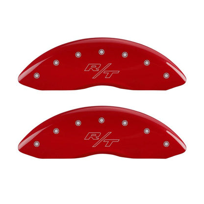 MGP 4 Caliper Covers Engraved Front & Rear Vintage Style/RT Red finish silver ch - eliteracefab.com