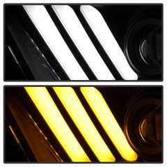 Spyder 13-14 Ford Mustang (HID Only) Projector Headlights w/Turn Signals - Blk PRO-YD-FM13HID-BK - eliteracefab.com