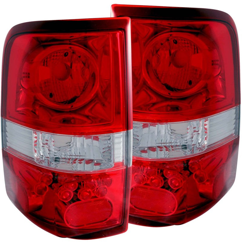 ANZO USA Ford F-150 Taillights Red/Clear - Led Style; 2004-2008 - eliteracefab.com